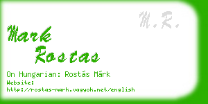 mark rostas business card