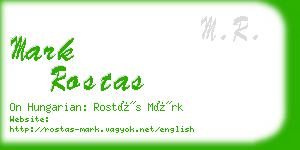 mark rostas business card